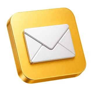 3D envelope icon used as a decorative graphic on the contact us page
