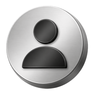 Decorative 3D silver icon of a user avatar on the FAQ page